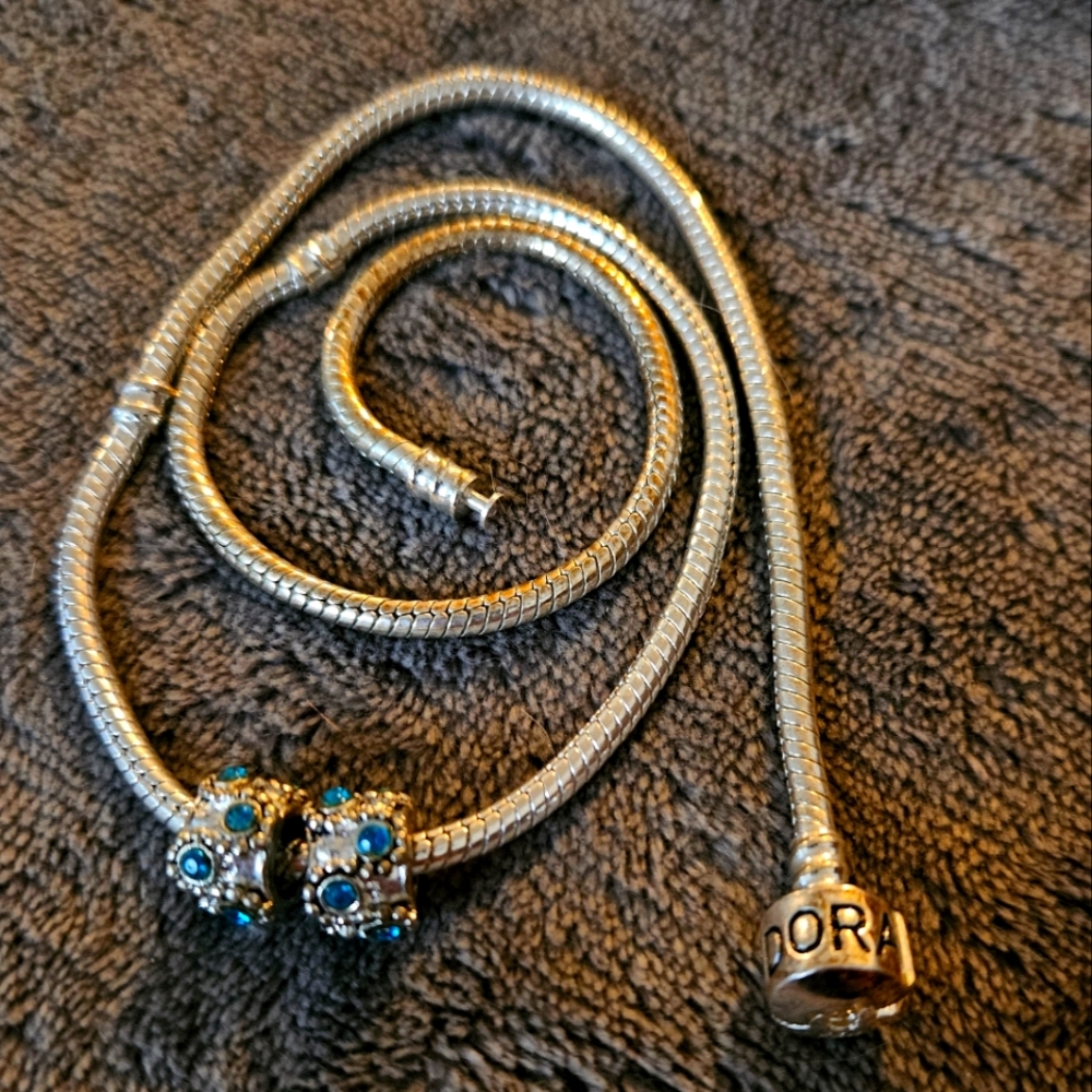 2 sterling silver aqua beads